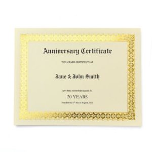 Anniversary Certificate