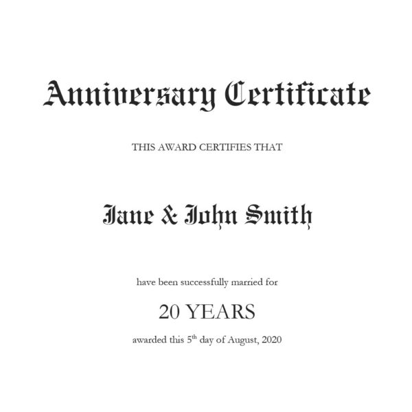 Anniversary Certificate Mockup