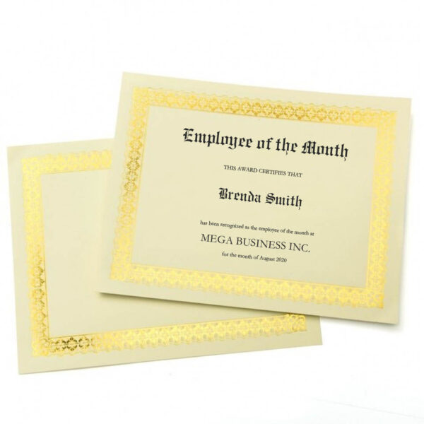 Employee of the Month Certificate Product shots