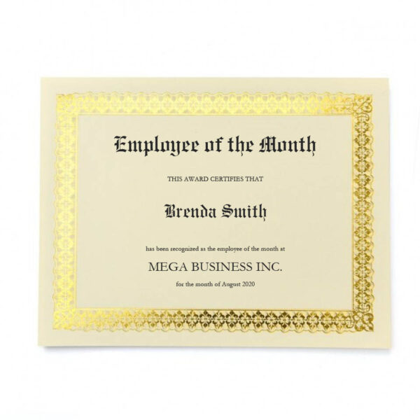 Employee of the Month Certificate